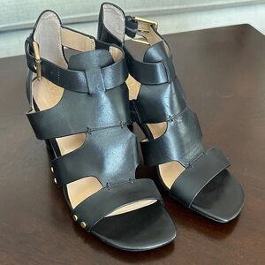 Ralph Lauren Black Heels with Gold Accents